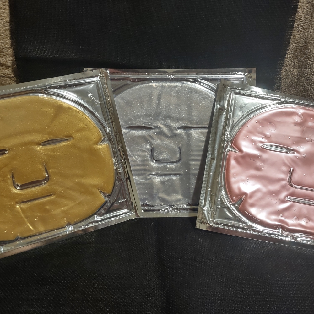 Gold, Silver, and Pink Face Masks